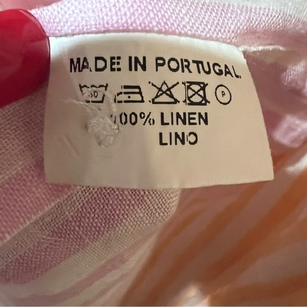 Vilagallo Button-Down Pink/Orange/White Stripe Linen Maxi Shirt Dress Size Large - Picture 11 of 11